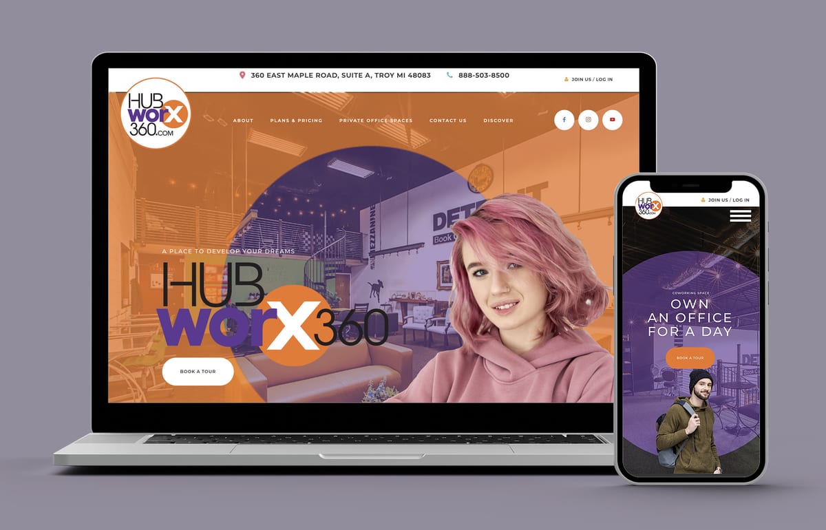 HUBworx360 — website designed and built by 360 Design Partners